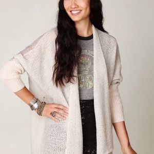 Free People Knit & Lace Cream Oversized Sweater  S